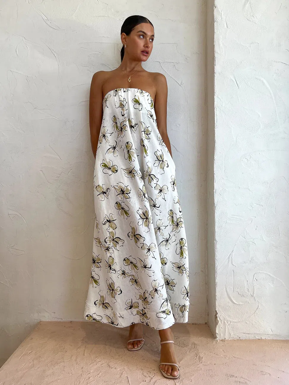 Bec + Bridge Giselle Strapless Mini Dress Ivory Print - Fifi & Annie
